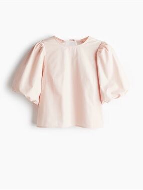 H&M Light Pink Puff Sleeve Blouse